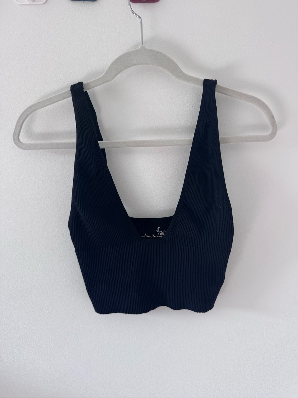 Free People Ribbed Scoop Crop Bralette in Black